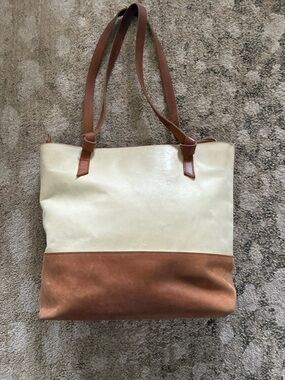 ABLE Local and Global Leather Shoulder Bag Handbag Tote Purse Distressed Brown